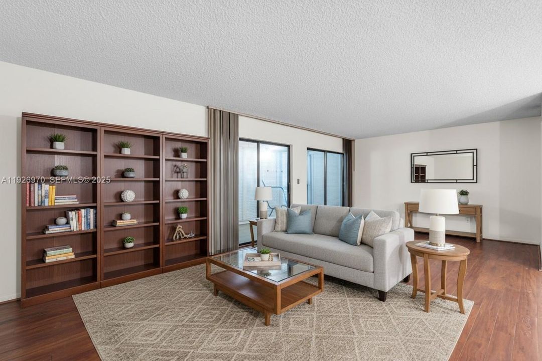 virtually staged living room