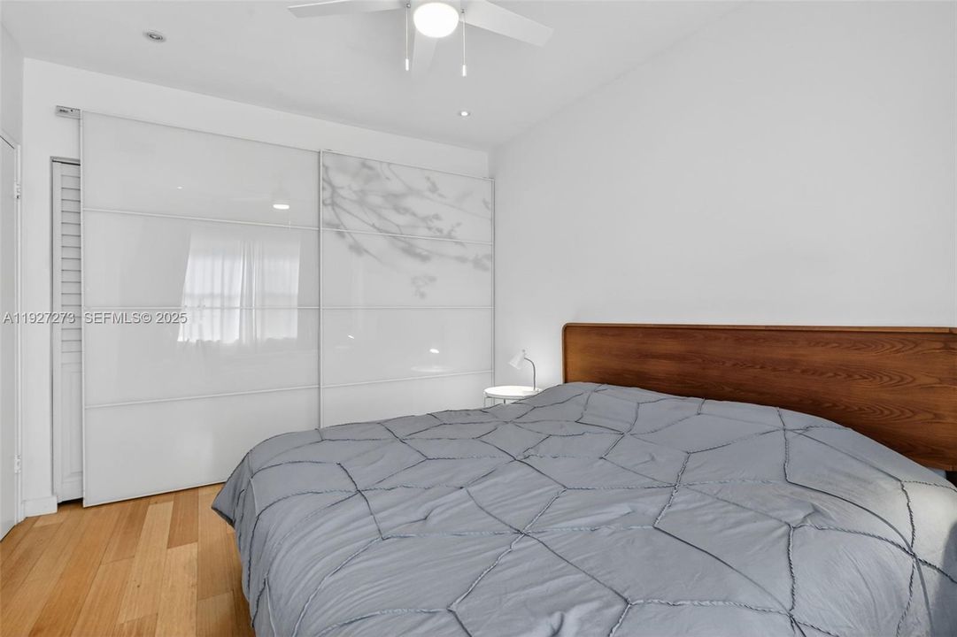Large Closet with Stylish Doors!