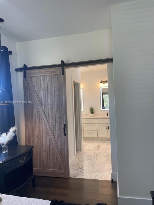 Master bath barn doors