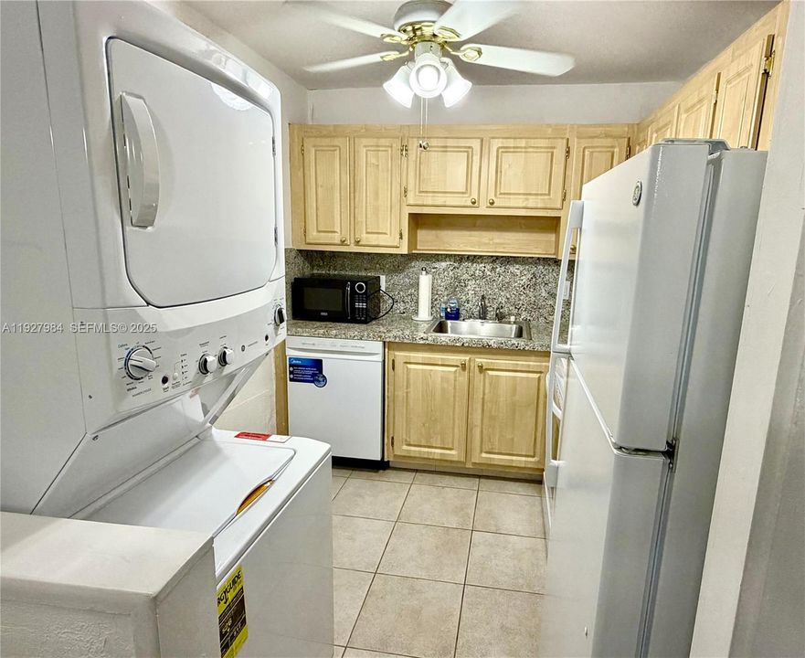 new dishwasher and new full size, stackable washer and dryer