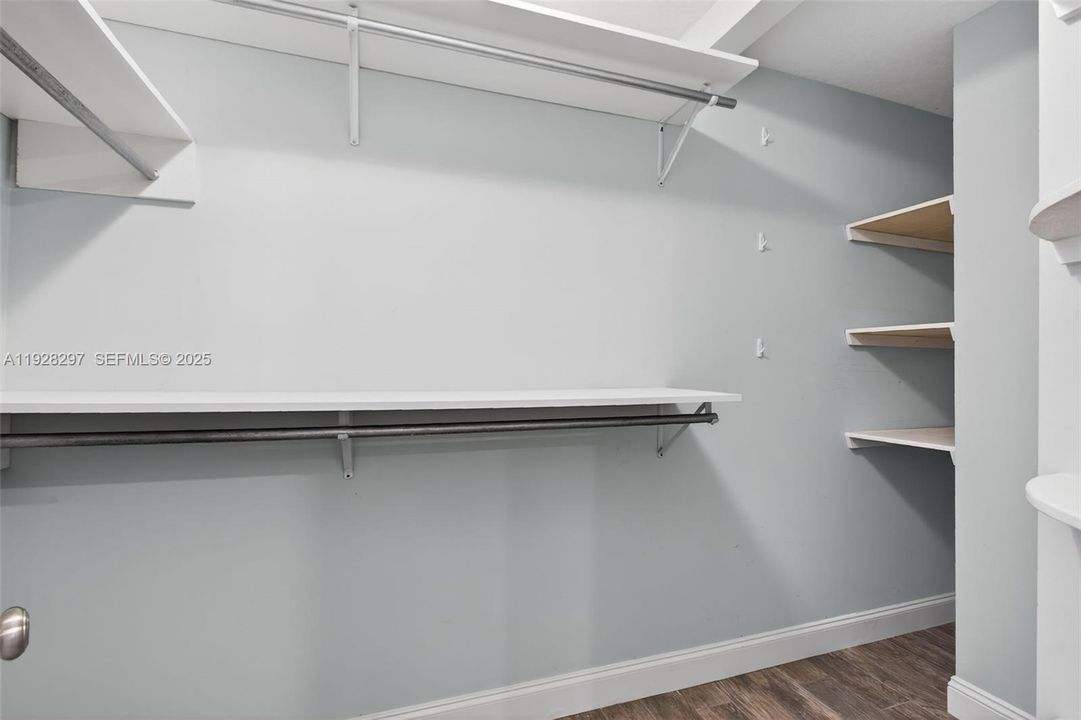 Walk in primary closet