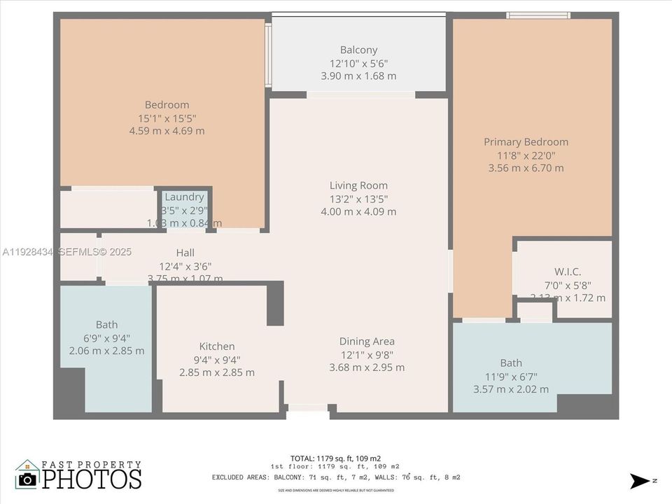 For Rent: $2,975 (2 beds, 2 baths, 1179 Square Feet)