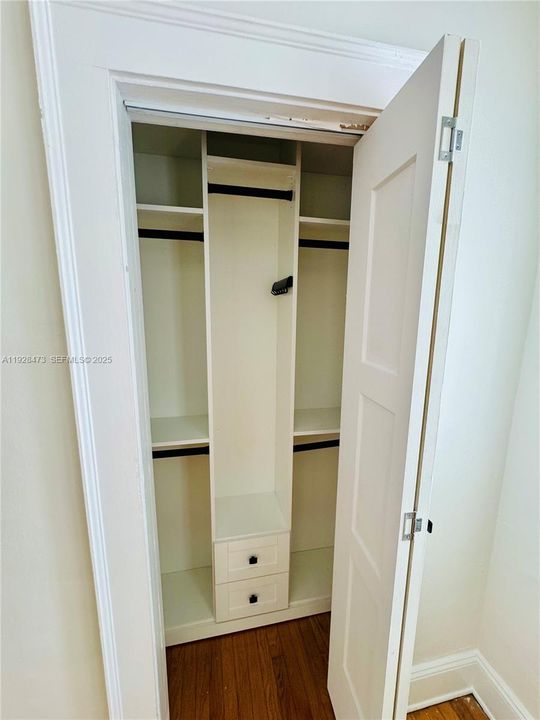 Custom California closets in the second bedroom