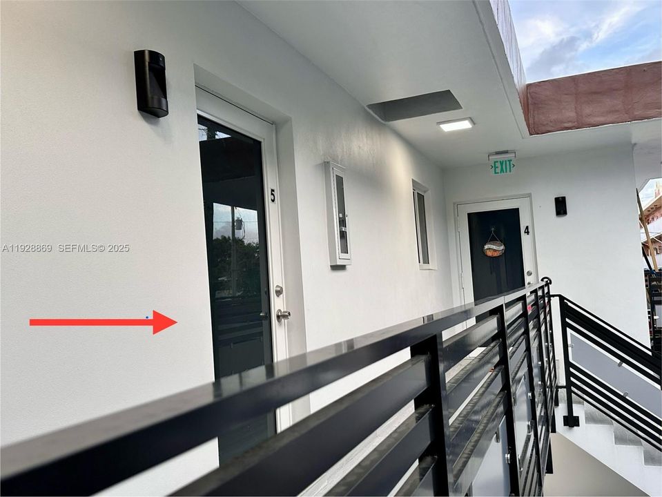 Unit 5 is located on the second floor