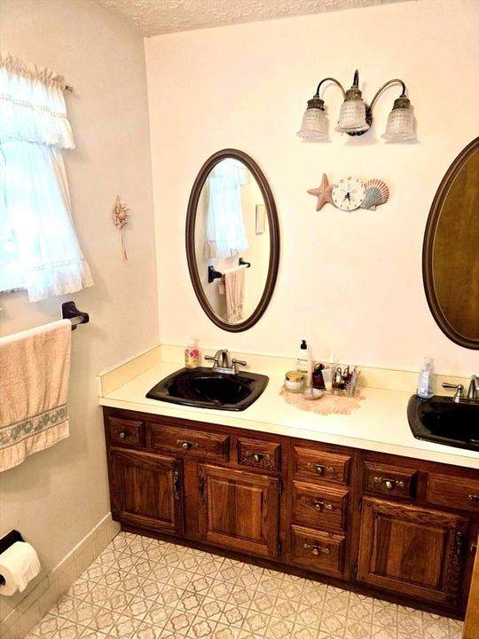 Master bathroom double sink