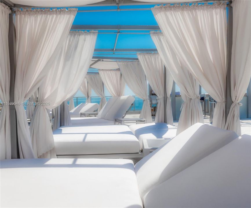 ENJOY YOUR PRIVATE CABANA BEACH LOUNGERS