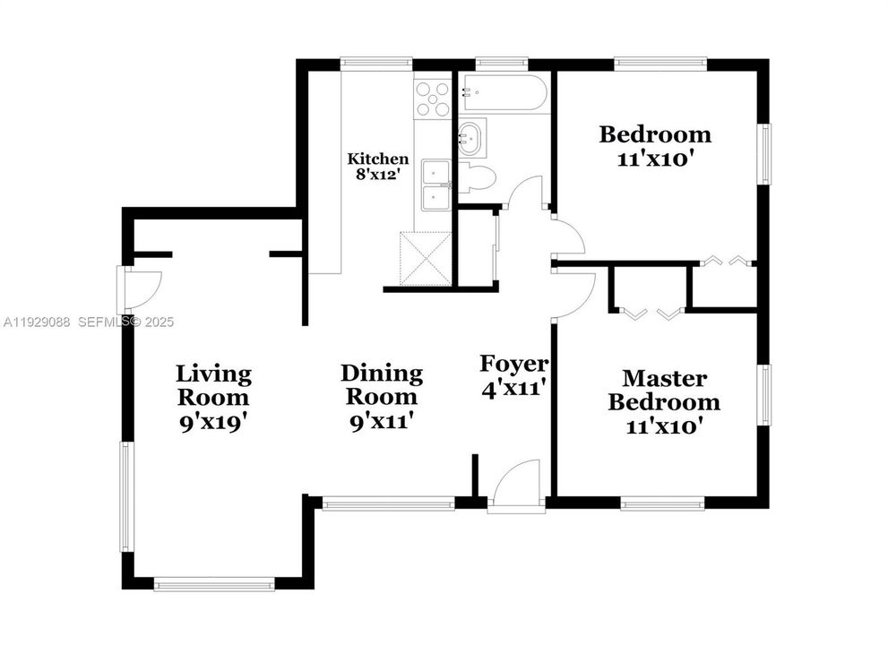 В аренду: $2,060 (2 спален, 1 ванн, 824 Квадратных фут)