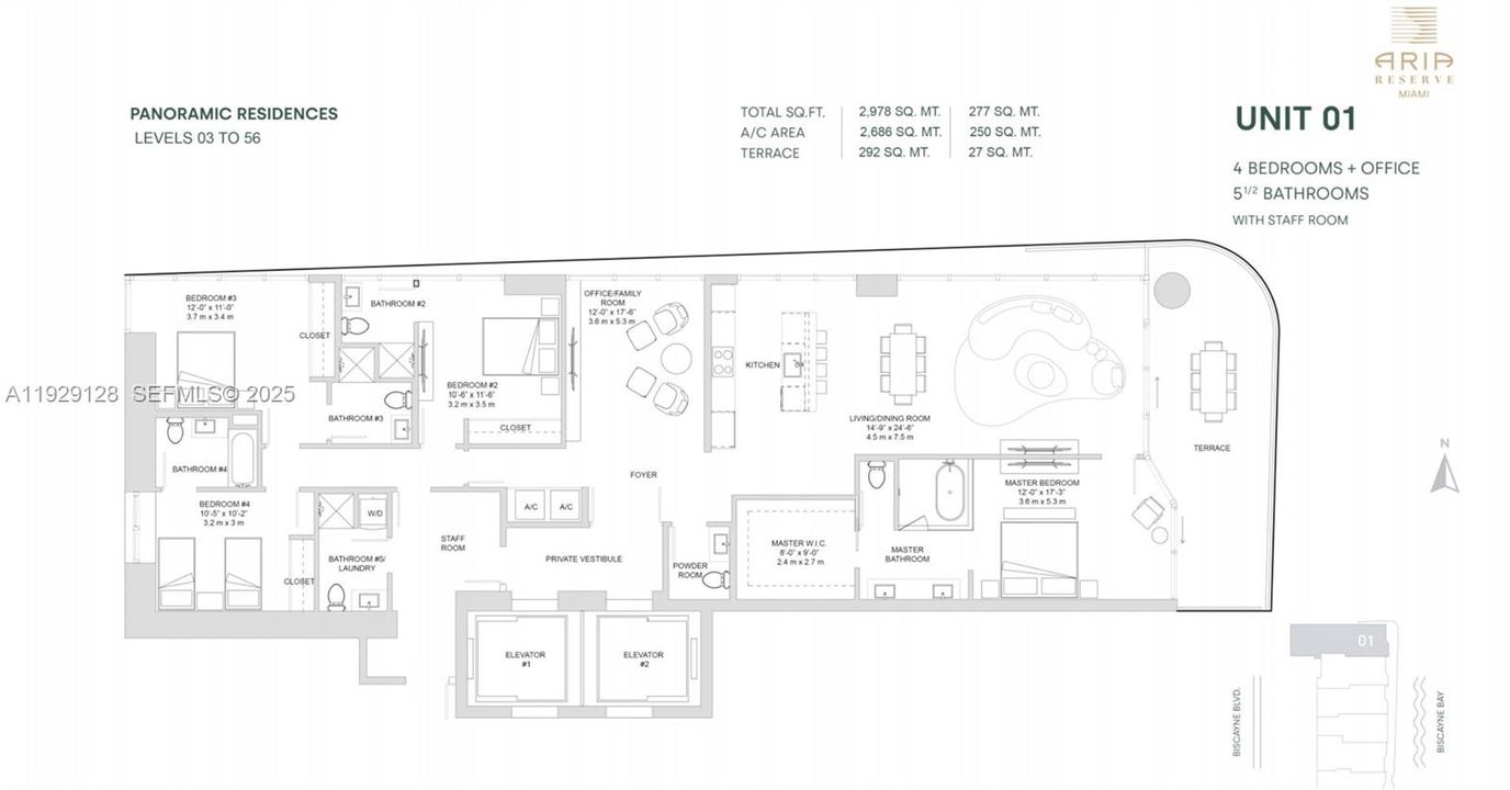 出租: $13,500 (4 贝兹, 5 浴室, 2636 平方英尺)