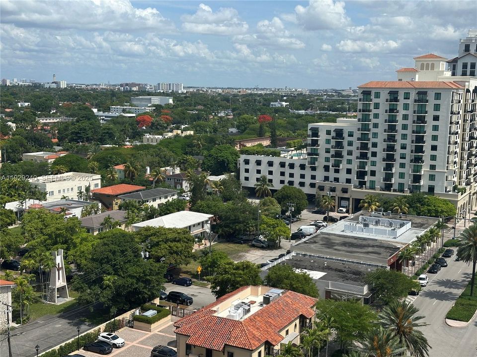 Balcony view of Miami International Airport in the distance