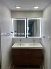 Master bath double sink, led mirrors