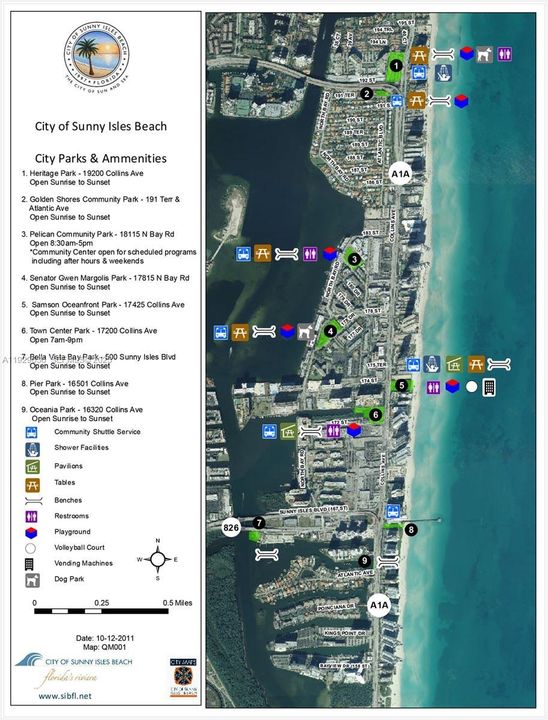 Sunny Isles Beach Parks map