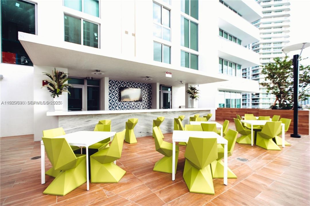 Sitting area by the pool