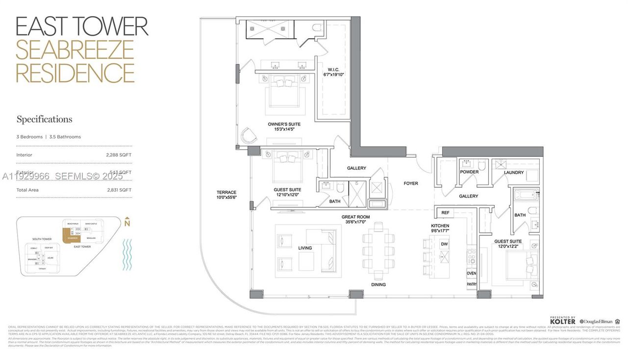 For Rent: $22,500 (3 beds, 3 baths, 2288 Square Feet)