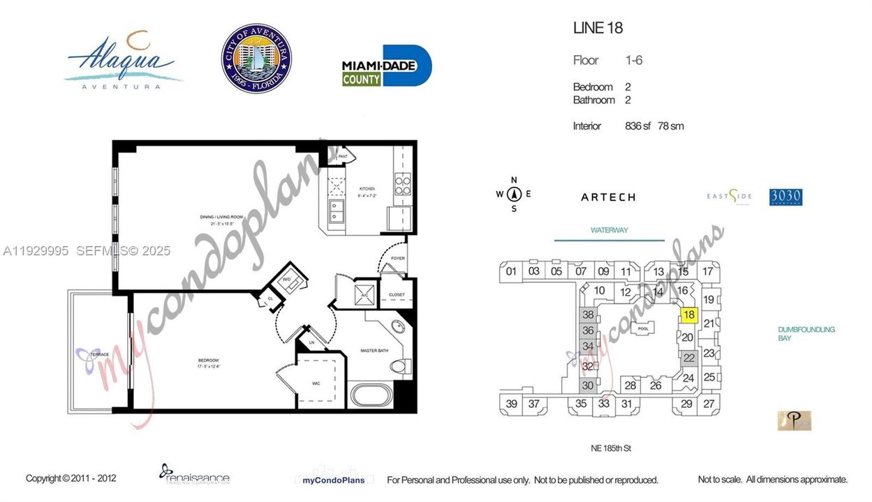 出租: $2,200 (1 贝兹, 1 浴室, 836 平方英尺)