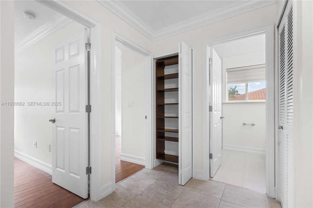 Bedrooms 3 and 4, second bathroom and linen closet
