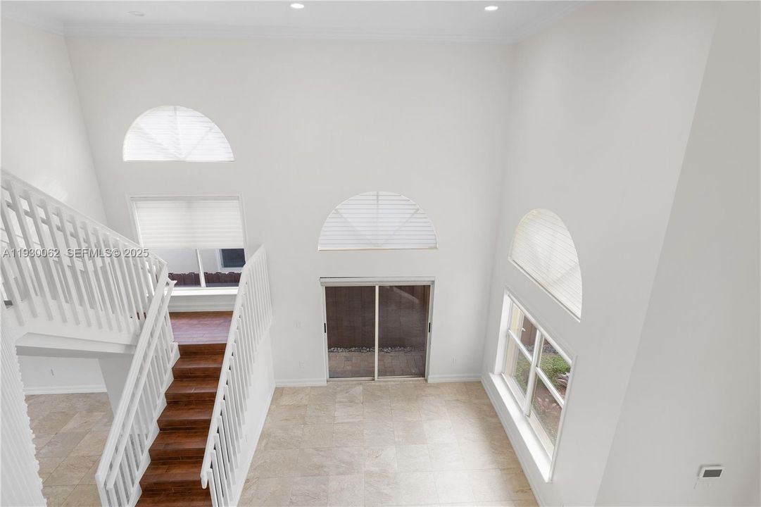 View from upstairs to living room