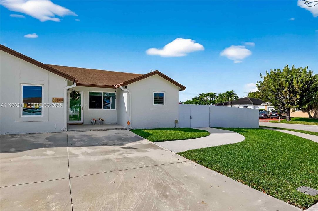 Corner property with welcoming entrance
