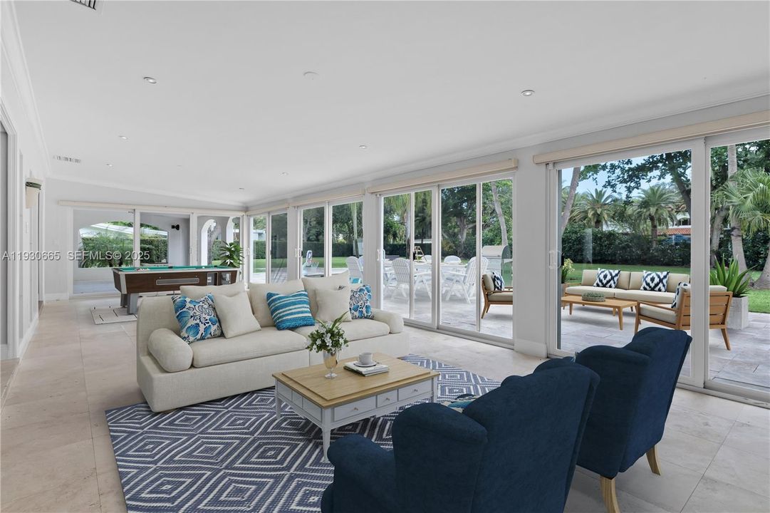 Gorgeous family room. Virtually staged.