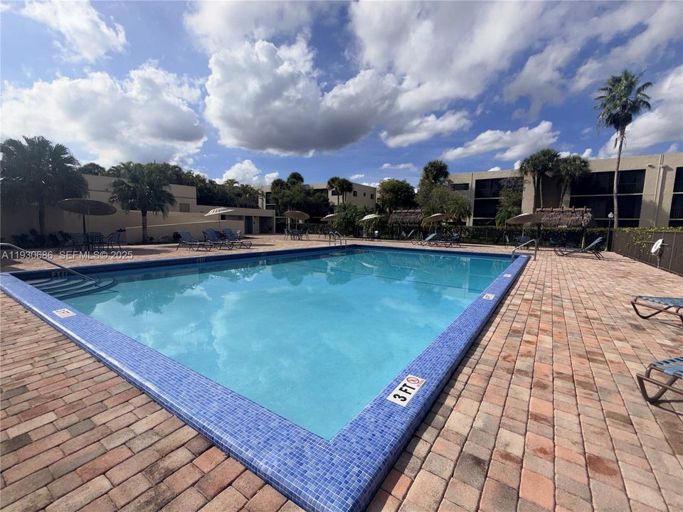 Pool area to the right of Building