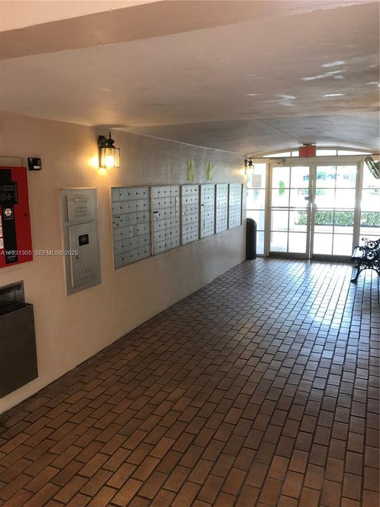 Secured front entrance with mailboxes