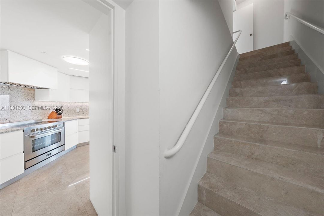 Marble Staircase to Laundry Room, Bonus Room - Housekeeping quarters