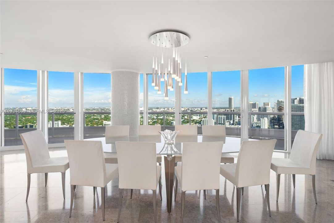 Dining Room with stunning skyline views