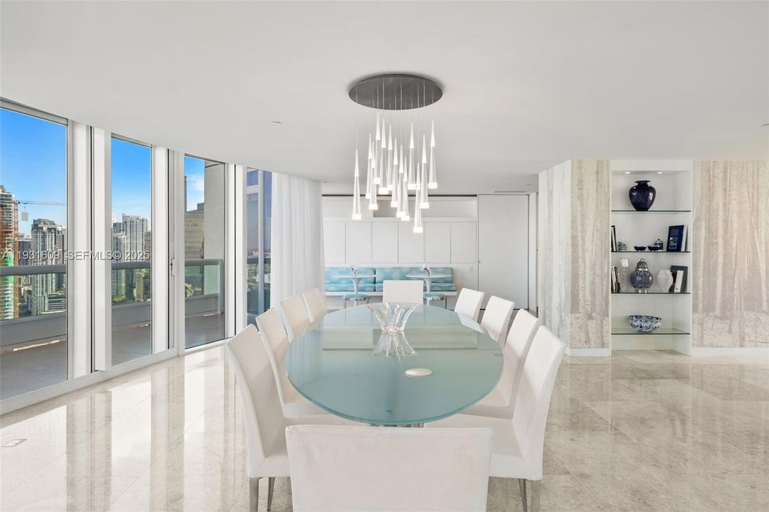 Open Dining Room Area with stunning Skyline views