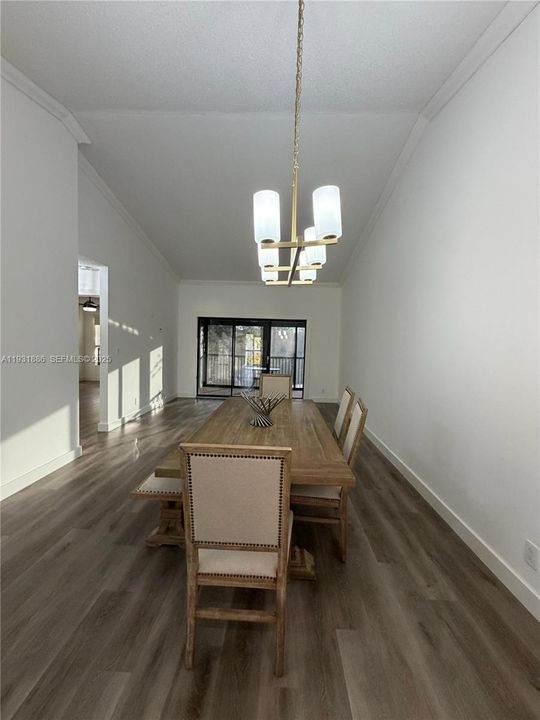 VIEW FROM KITCHEN (DINING, LIVING AND BALCONY)