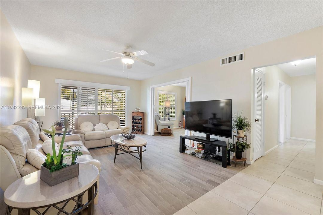 Living room - open plantation shutters