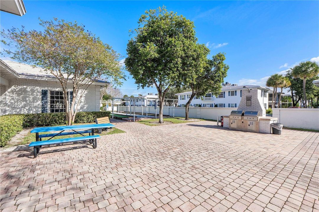 Patio with bbq grills