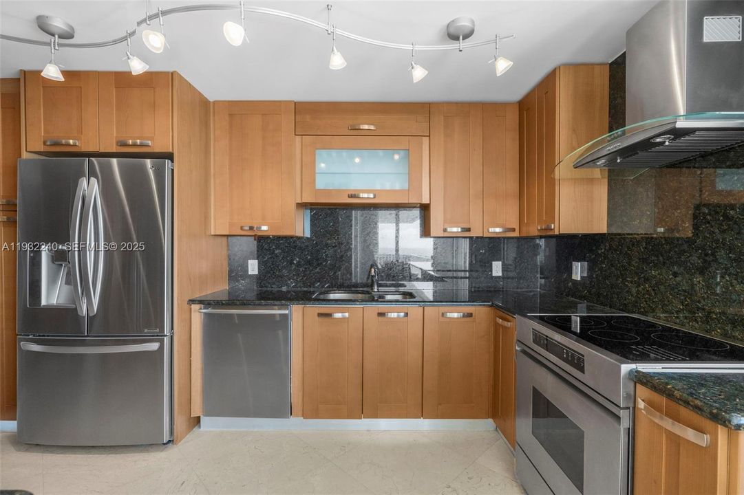 Gourmet kitchen with amazing water views