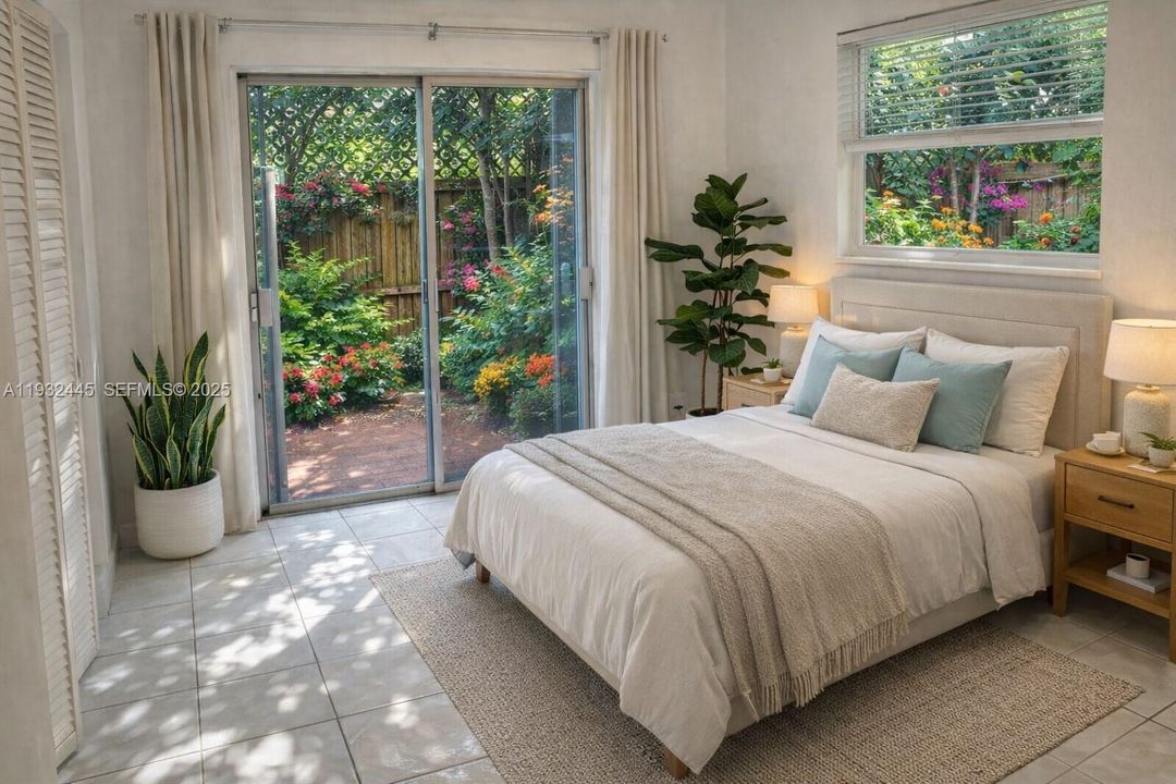 Bedroom 1 with Garden view, unit 30