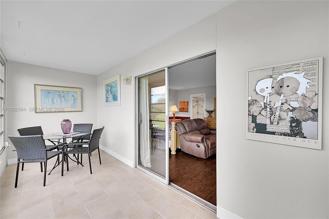 Large over size screened balcony with water view