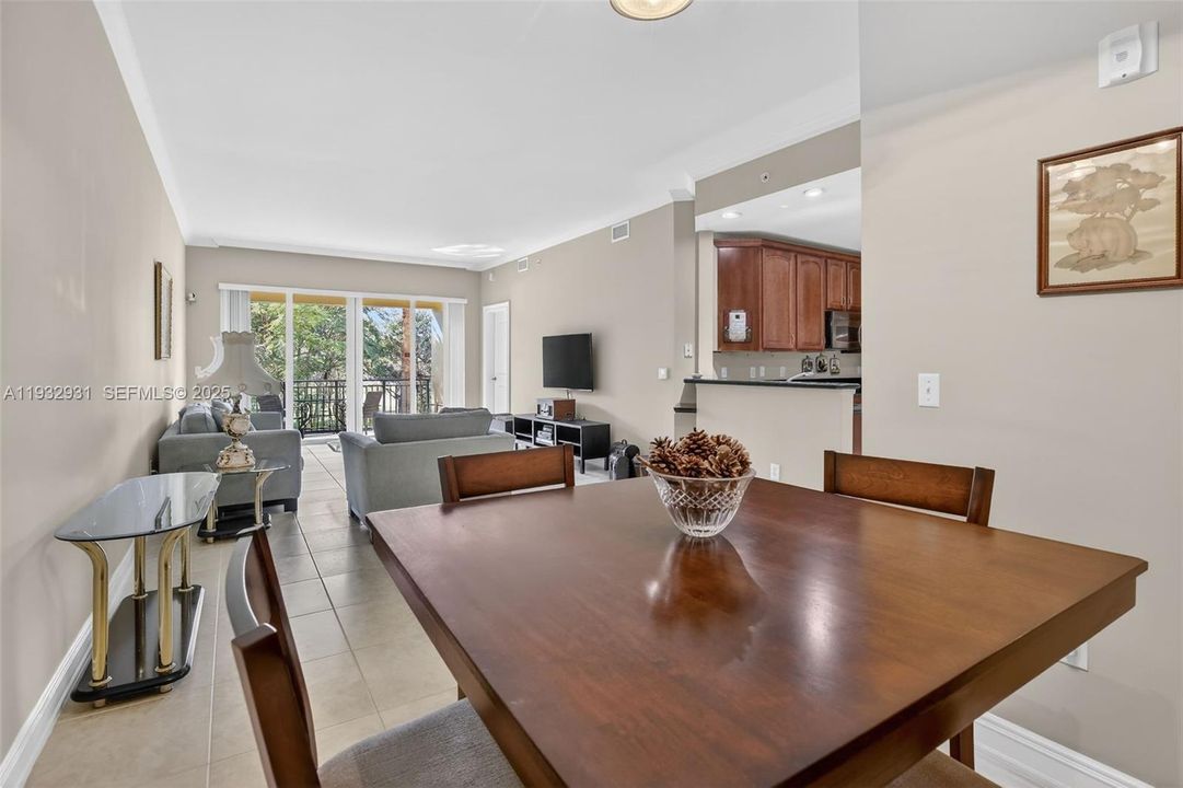 Dining area with easy access to kitchen.