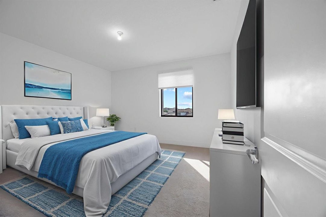 Virtually staged bedroom