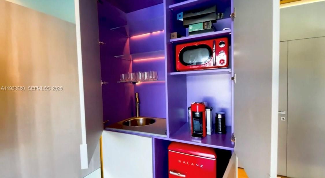 Bar area to make cocktails by the pool in your cabana