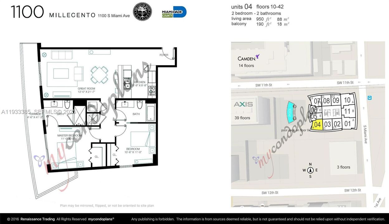For Sale: $675,000 (2 beds, 2 baths, 921 Square Feet)