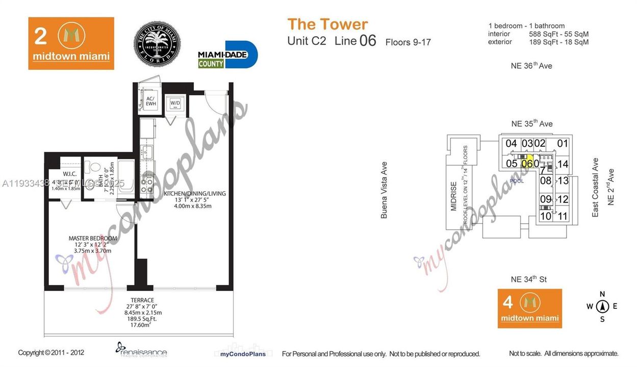 For Rent: $2,900 (1 beds, 1 baths, 588 Square Feet)