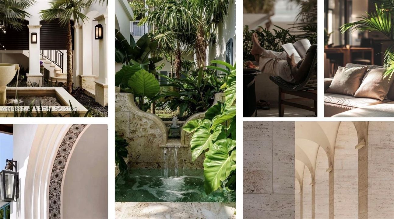 Conceptual plan by our world class interior design team provides a preview of the envisioned outdoor spaces and refined lifestyle planned for Mira Mar, shown for inspiration and design intent only.