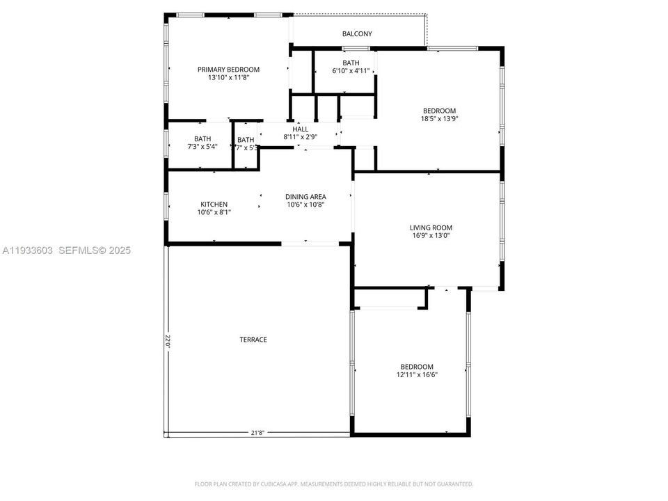 Spacious Floor Plan - 1,198 Sqft Living Area + over 500 Sqft with Two Outdoor Terraces