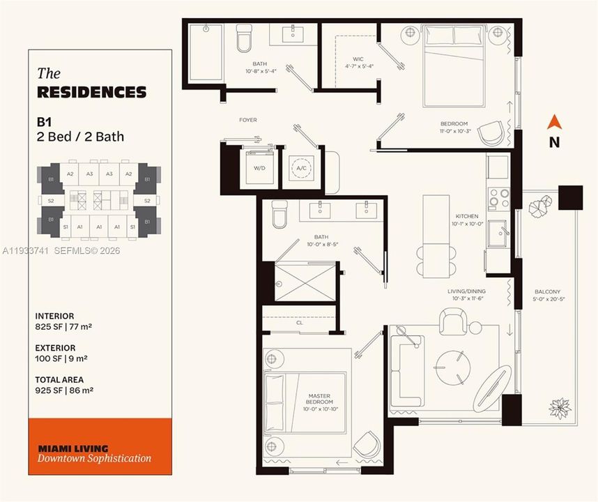 В аренду: $4,700 (2 спален, 2 ванн, 825 Квадратных фут)