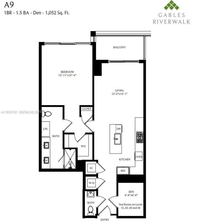 For Rent: $4,879 (1 beds, 1 baths, 1052 Square Feet)