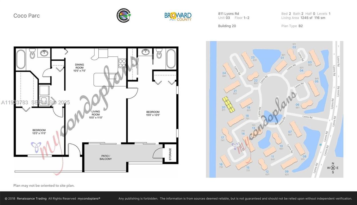 For Sale: $204,200 (2 beds, 2 baths, 975 Square Feet)