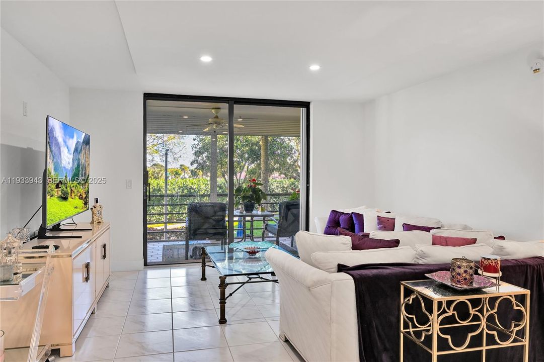 Look out at the garden while you relax in your living room.