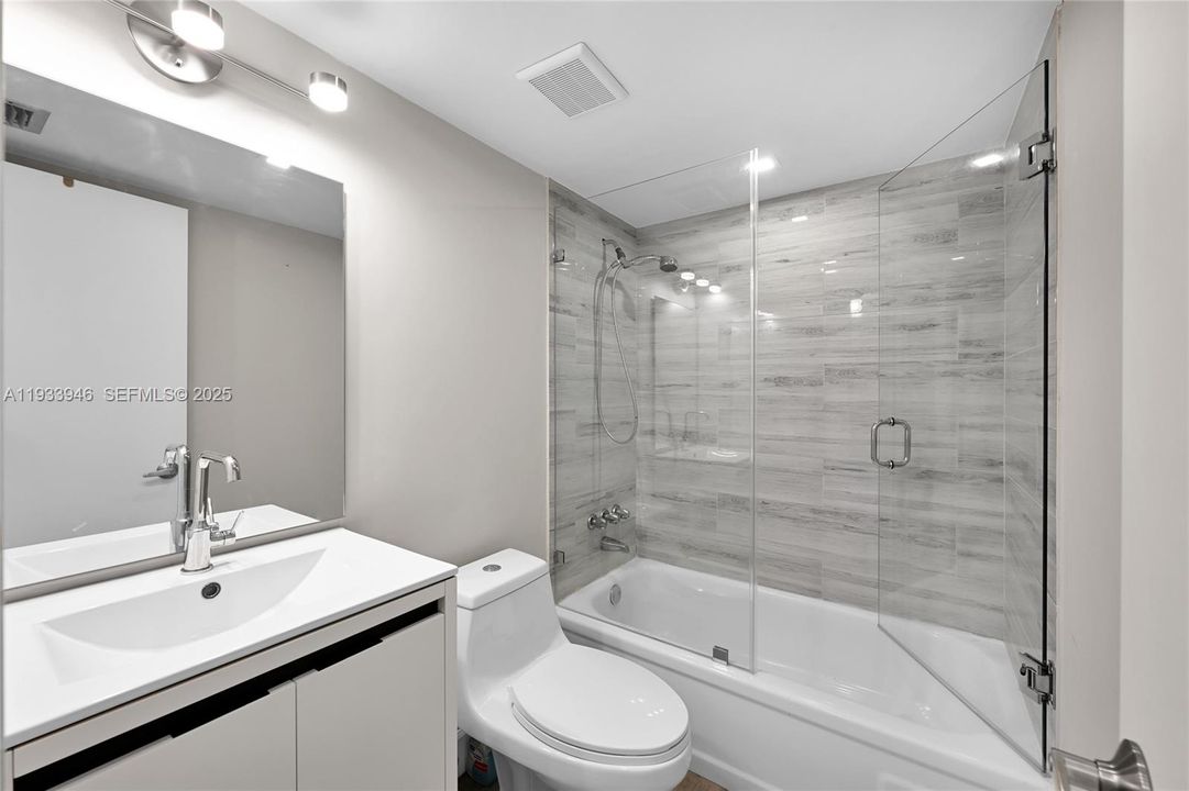 Meticulously updated bathroom with contemporary design