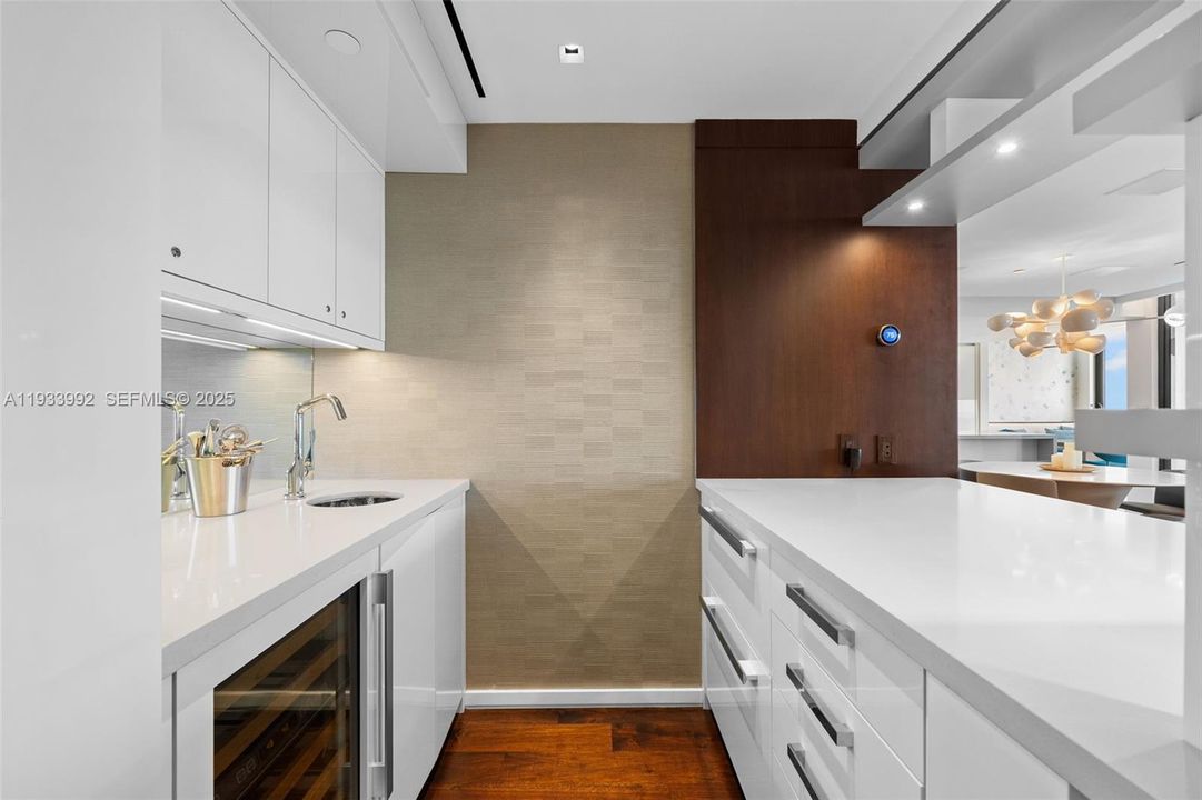 Custom Bar with Subzero Mini Fridge & Wine Cooler