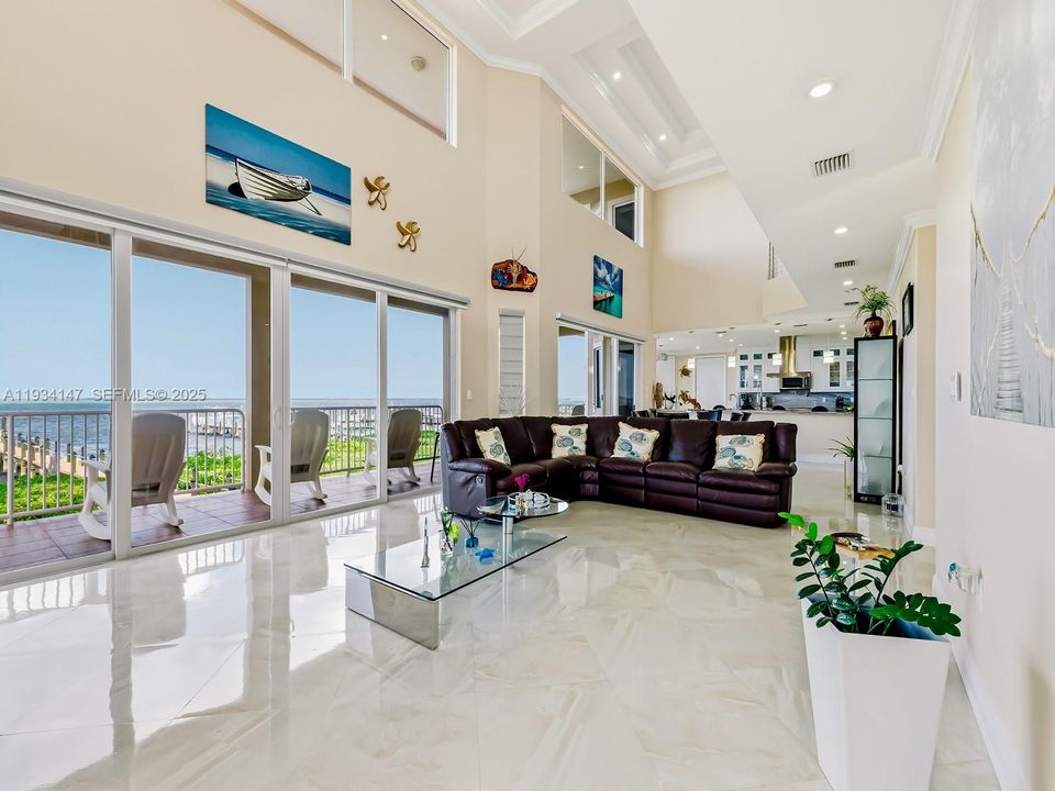 Double height living area