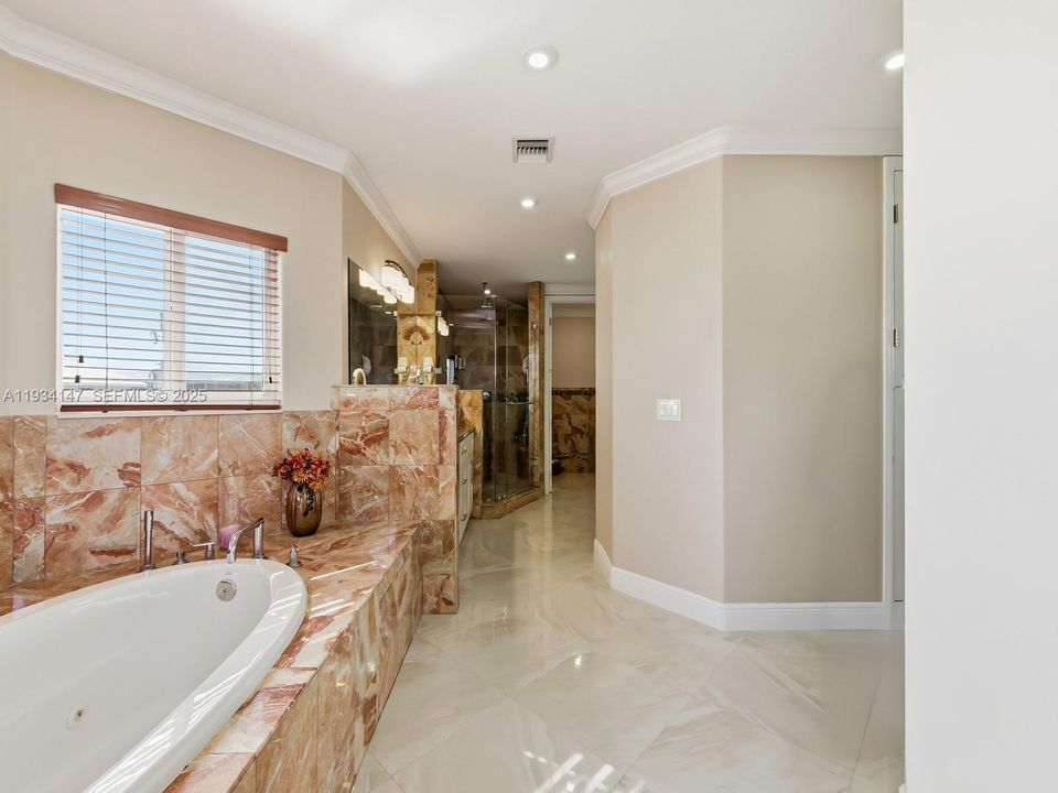 Separate spa bathtub and shower