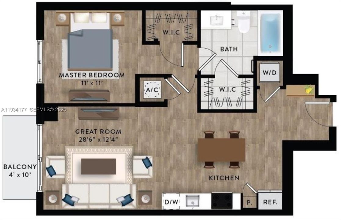 For Rent: $4,132 (1 beds, 1 baths, 762 Square Feet)