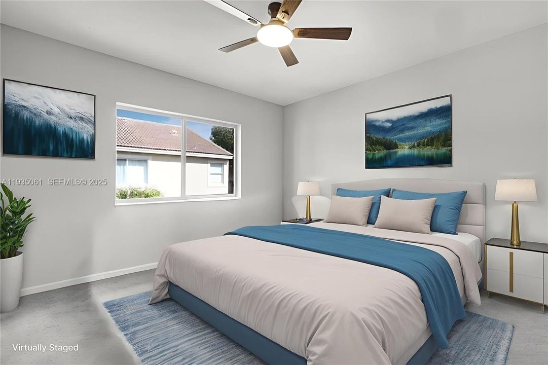 Virtually Staged Master Bedroom